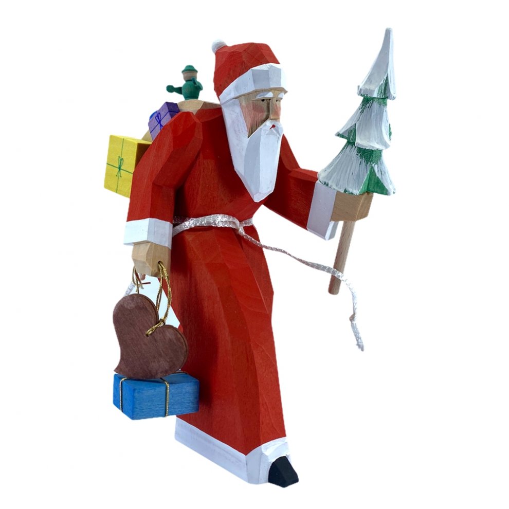 Weihnachtsfigur - Weihnachtsmann mit Baum