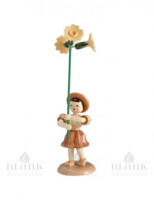 Blank Blumenkind mit Primel, natur