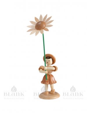 Blank Blumenkind mit Sonnenblume, natur