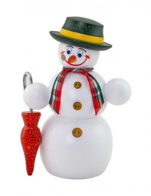 Räucherfigur Schneemann mit Schirm