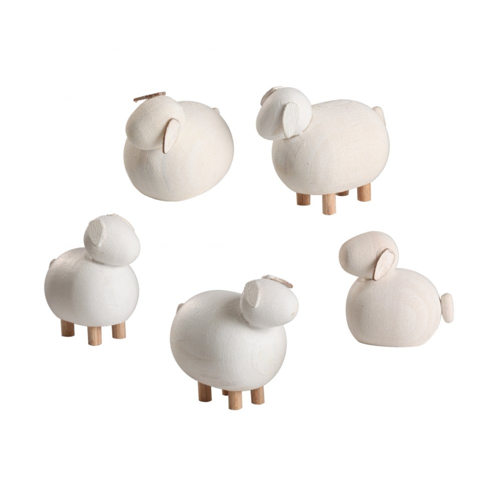 Miniaturfiguren Schafe, 5-tlg.