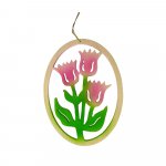 Behang Ostereier mit Blumendekor, farbig