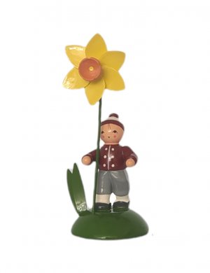Blumenkind Junge mit Narzisse