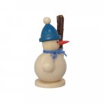 Räuchermann Schneemann mit Besen, blau