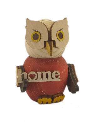 Holzfigur Mini-Eule Home