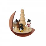 Design Teelichtpyramide Schneemann, Pinguin und Rentier