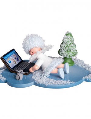 Schneeflöckchen mit Laptop