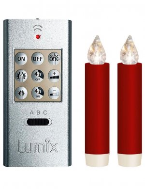 Lumix Classic Mini S, 2 elektr. Weihnachtskerzen rot