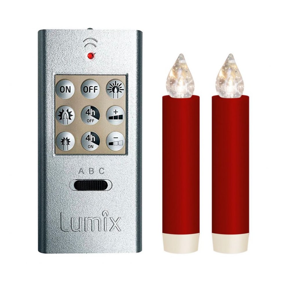 Lumix Classic Mini S, 2 elektr. Weihnachtskerzen rot
