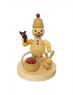 Schneemann Junior mit Hase und Korb
