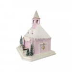 Lichterhaus rosa Kirche mit Hochzeitskutsche