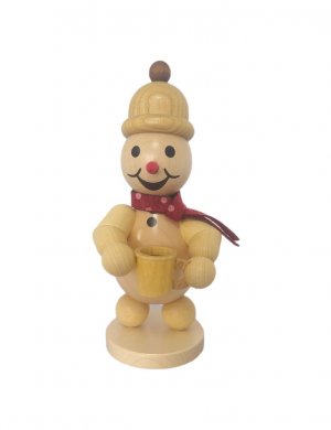 Schneemann Junior mit Tasse und Schal, mittel