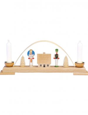 Schwibbogen mit Engel und Bergmann, klein