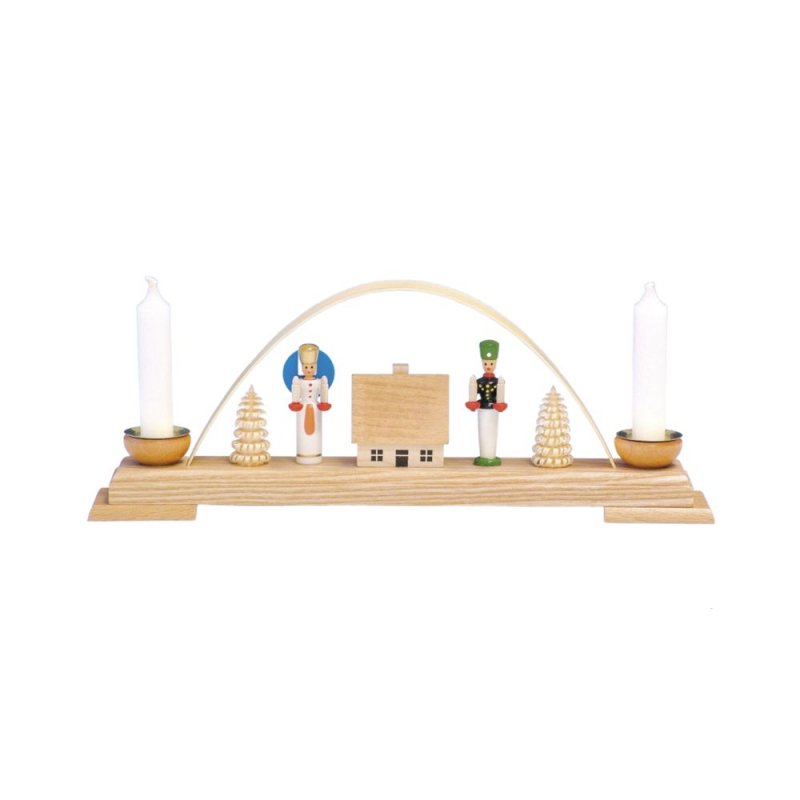 Schwibbogen mit Engel und Bergmann, klein
