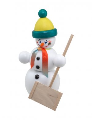 Räucherfigur Schneemann Schneeschipper