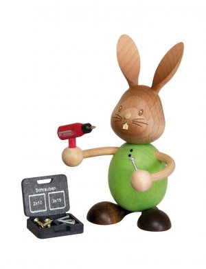 Osterhase Stupsi Handwerker