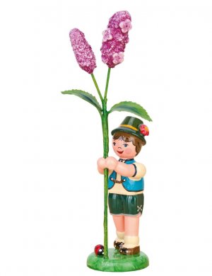 Blumenkind Junge mit Flieder, lila
