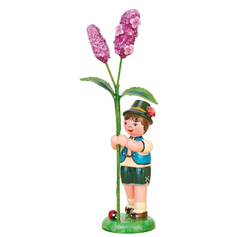 Blumenkind Junge mit Flieder, lila
