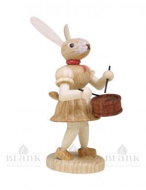 Blank Osterhase mit Trommel, natur