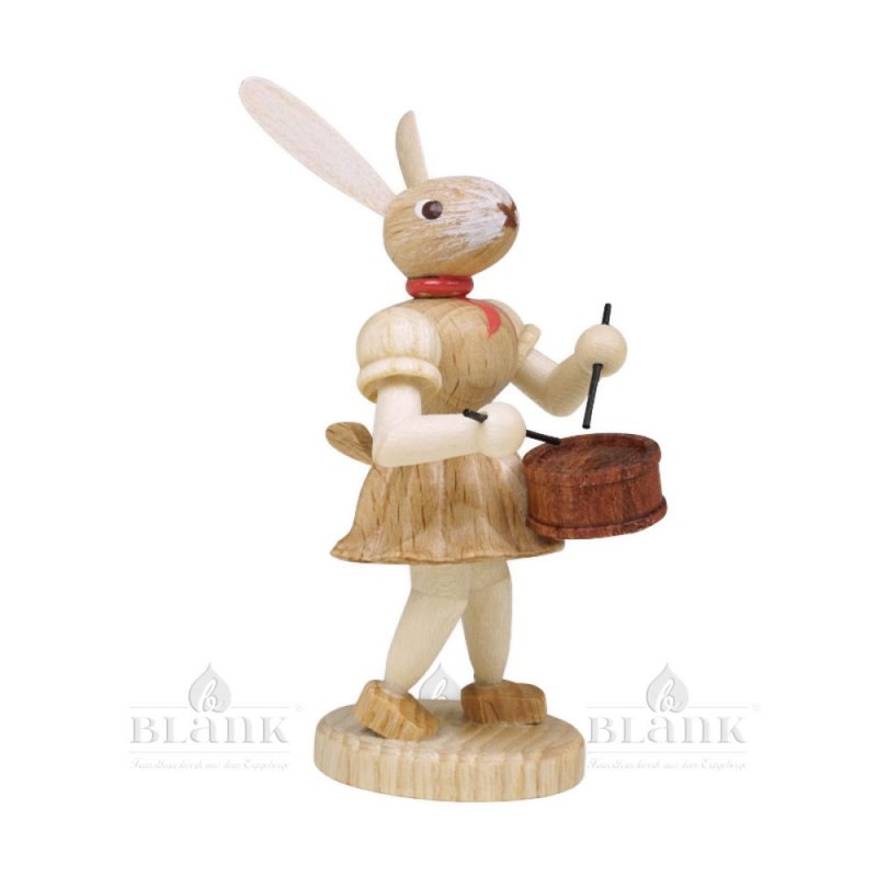 Blank Osterhase mit Trommel, natur