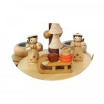 Teelichtpyramide mit Weihnachtsmann und Engeln