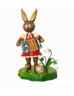 Hubrig Sammelfiguren - Hasenmusikant Mädchen mit Akkordeon