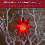Herrnhuter Stern Kunststoff 13cm Rot-Glitter | Sonderedition 2023