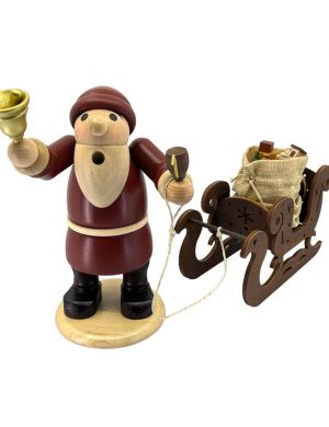 Räuchermann Weihnachtsmann mit Schlitten