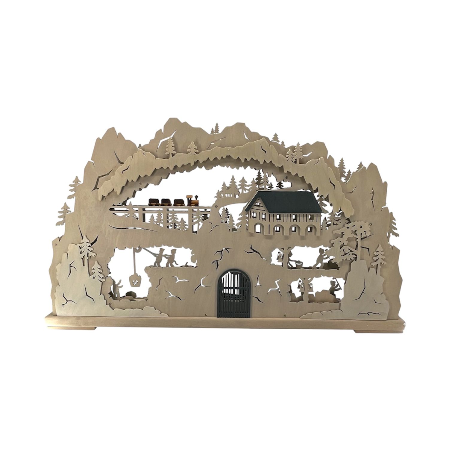 3D Schwibbogen Bergbau mit Raureif Rückenansicht