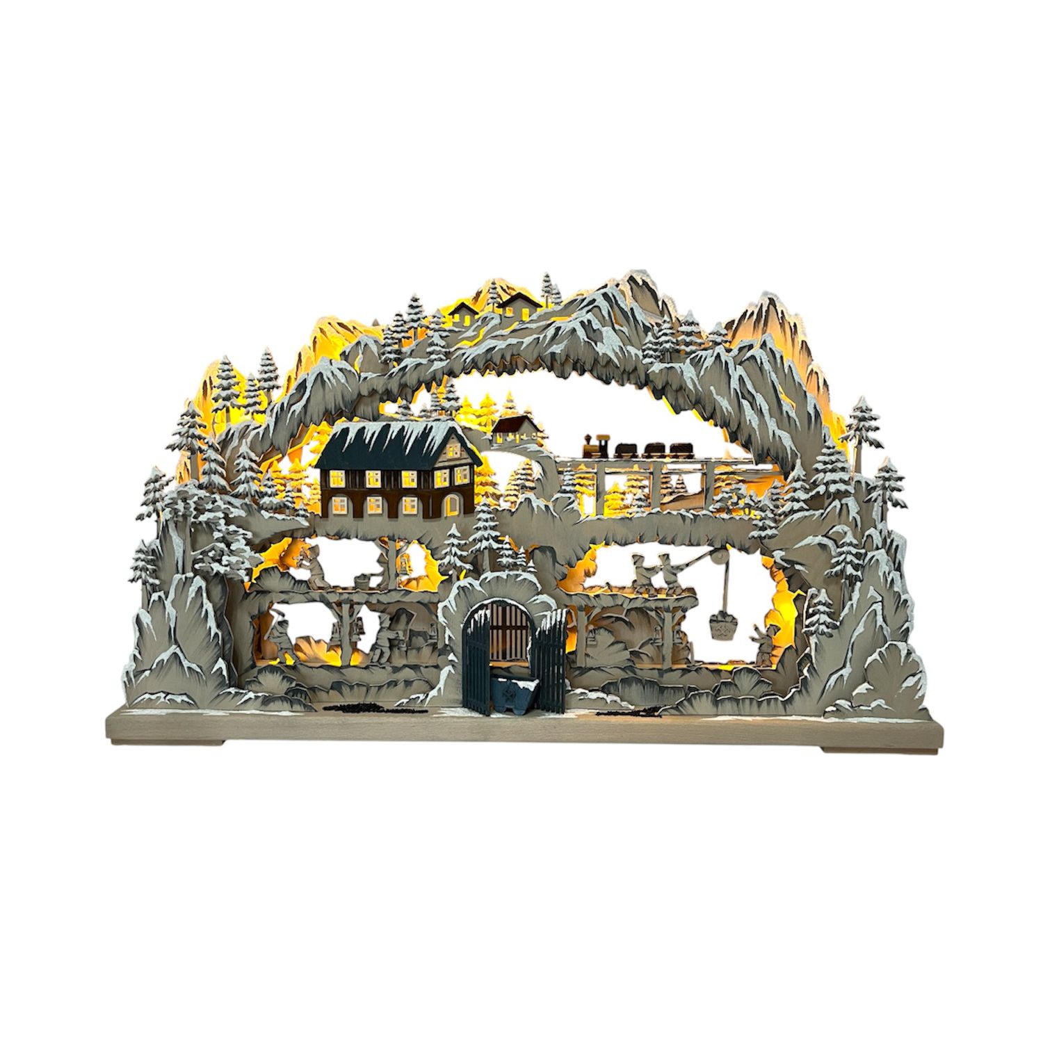 3D Schwibbogen Bergbau mit Raureif