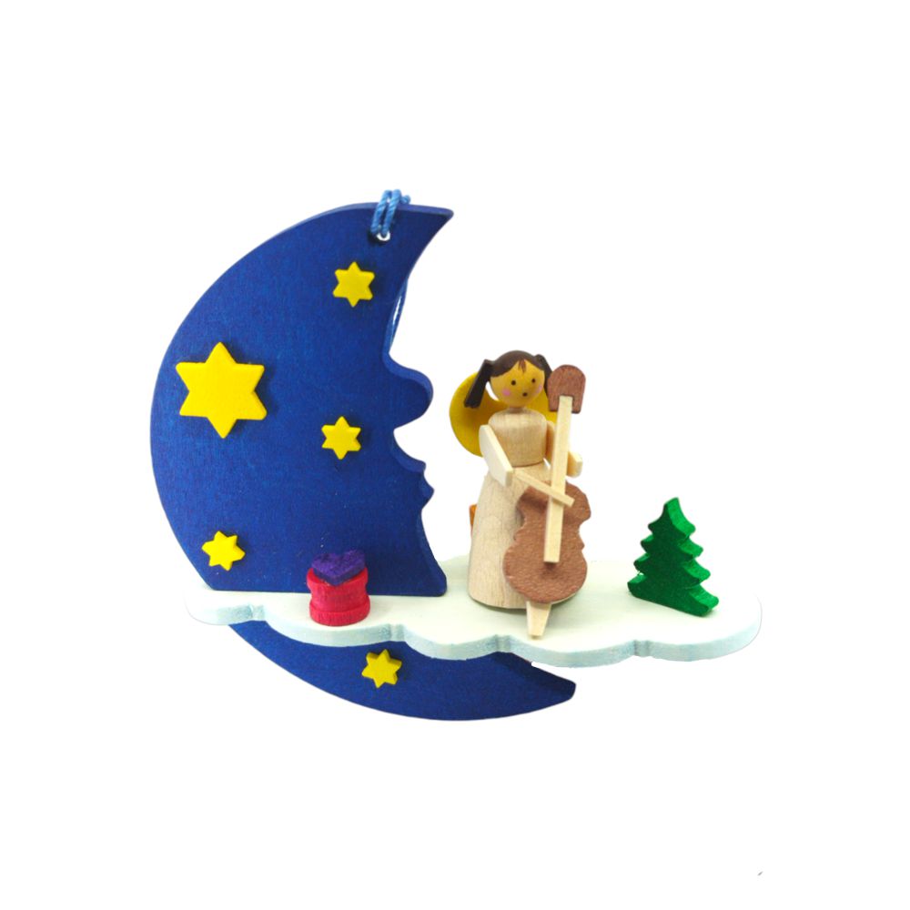 Baumbehang Mond-Wolke-Engel mit Cello