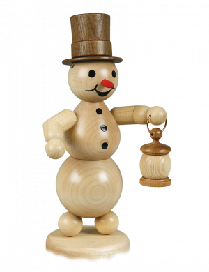 Räuchermann Schneemann mit Laterne