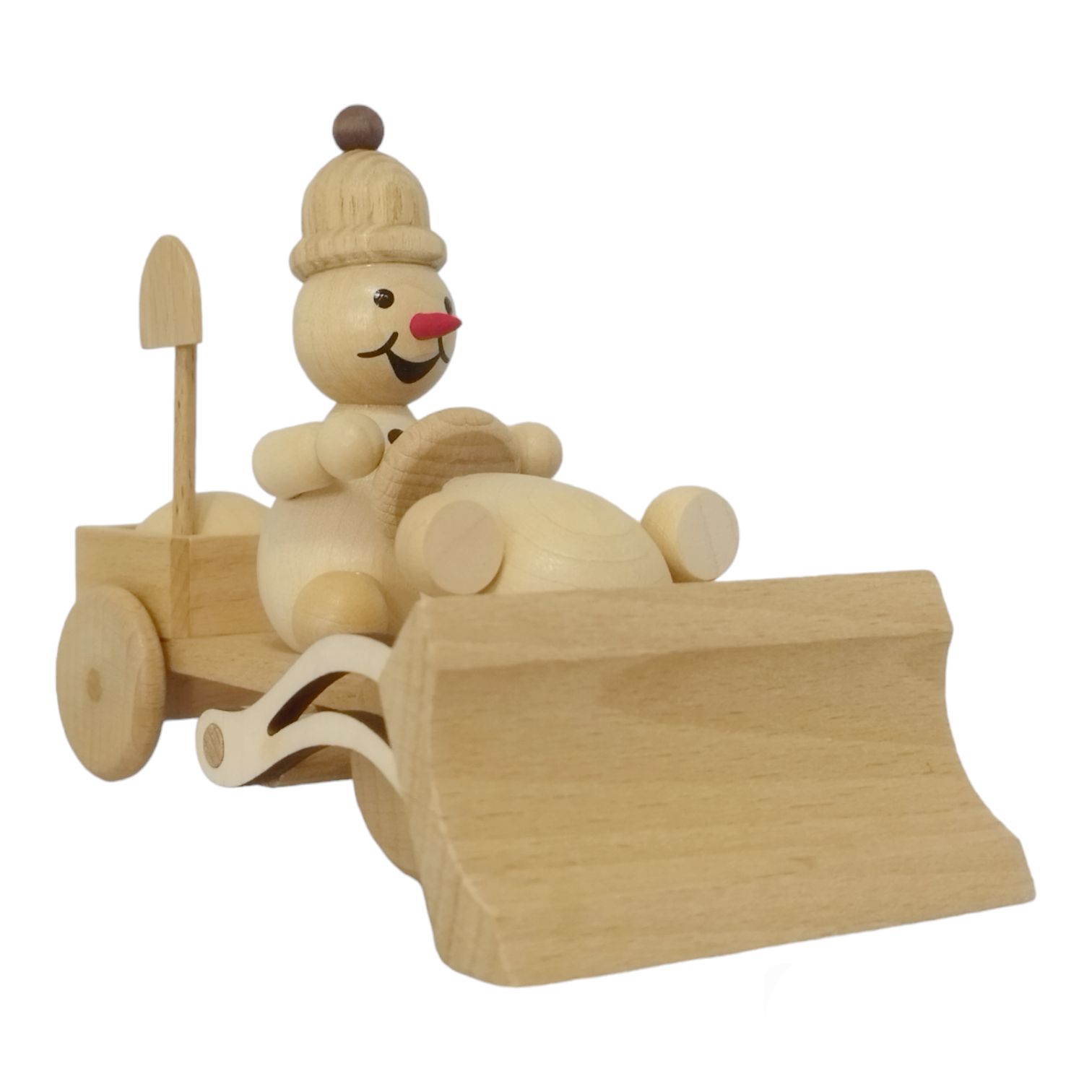 Schneemann Junior auf Schneepflug