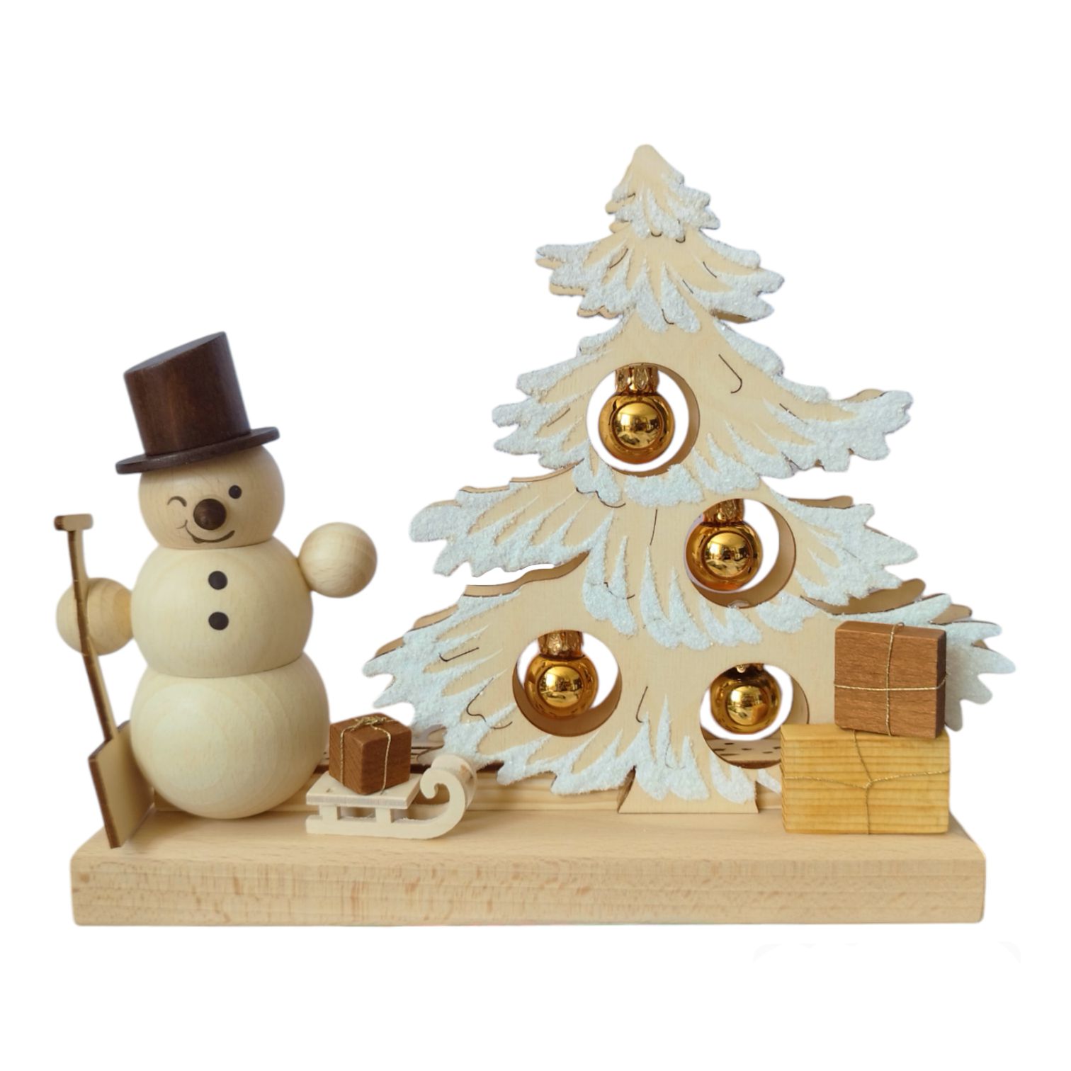 Tischschmuck Tannenbaum, Kugeln gold