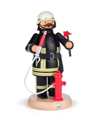 Räuchermann Feuerwehrmann, schwarz