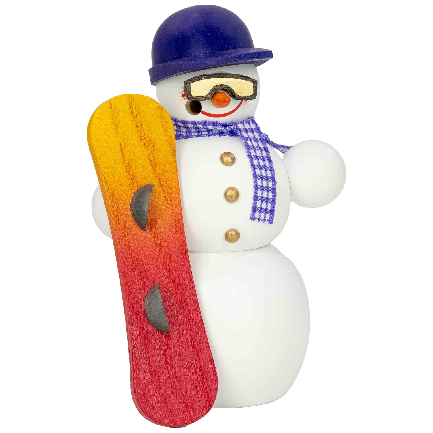 Räuchermann Schneemann mit Snowboard