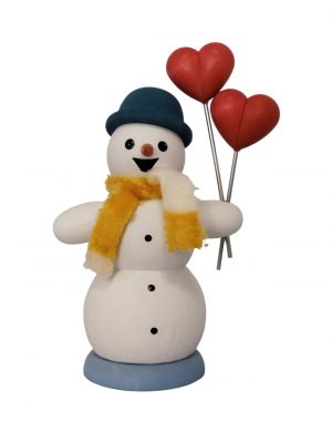 Räuchermann Schneemann mit Herzen