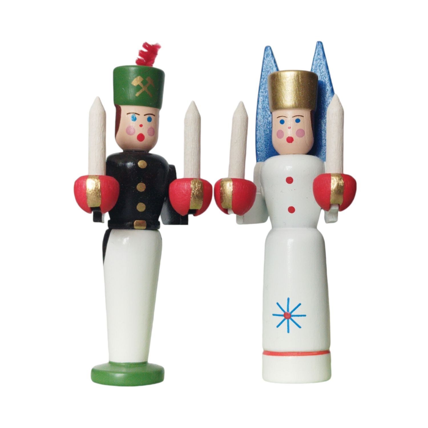 Engel und Bergmann Figuren, klein blau