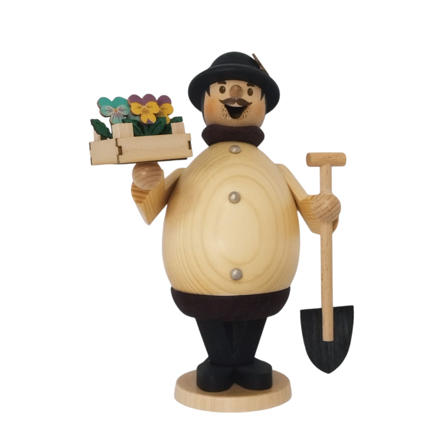 Räuchermann Max als Hobbygärtner