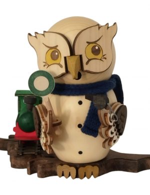 Räucherfigur Eule Eisenbahn