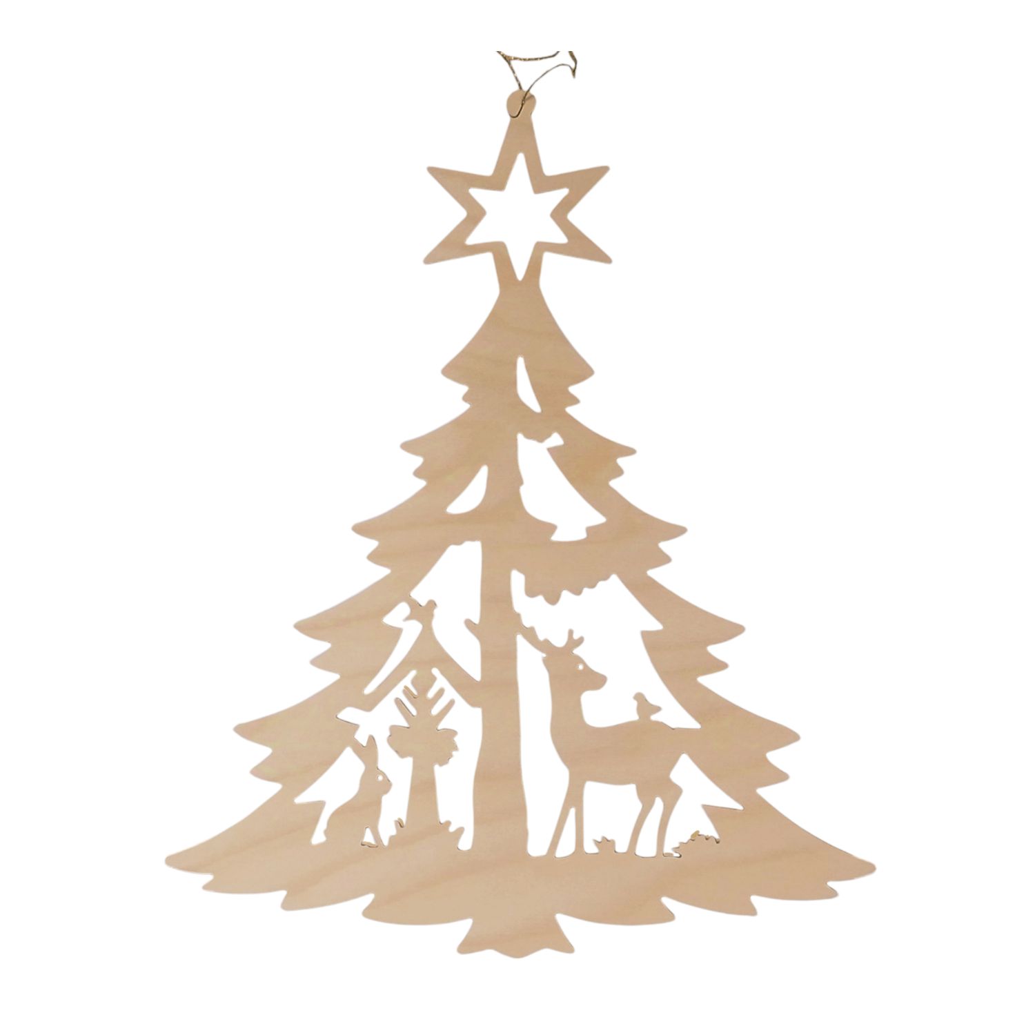 Fensterbild Tannenbaum mit Waldidyll