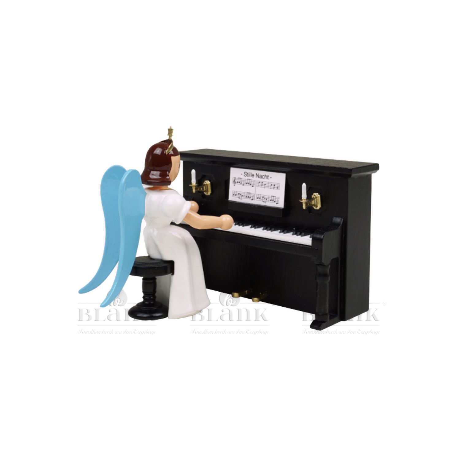Faltenlangrock am Klavier, farbig