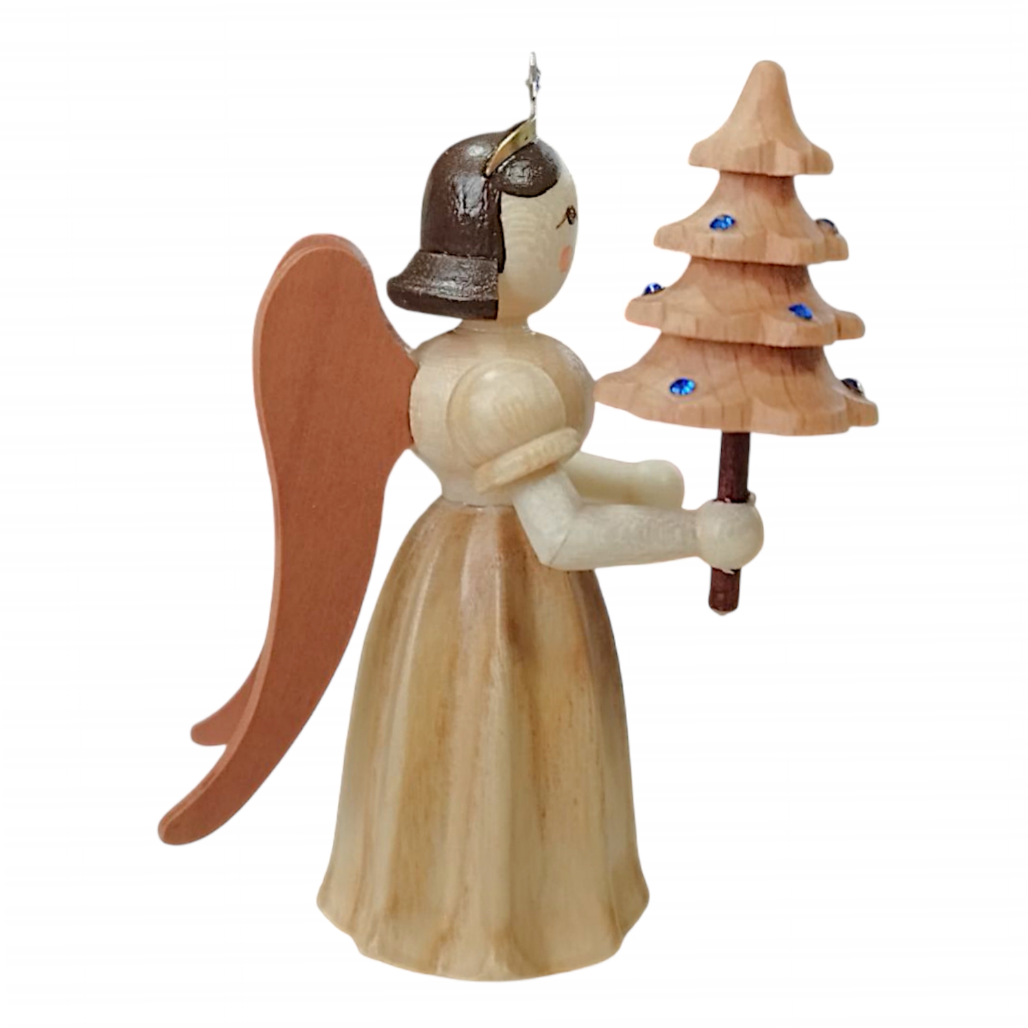 Blank Faltenlangrockengel mit Bäumchen und Preciosa-Kristallen