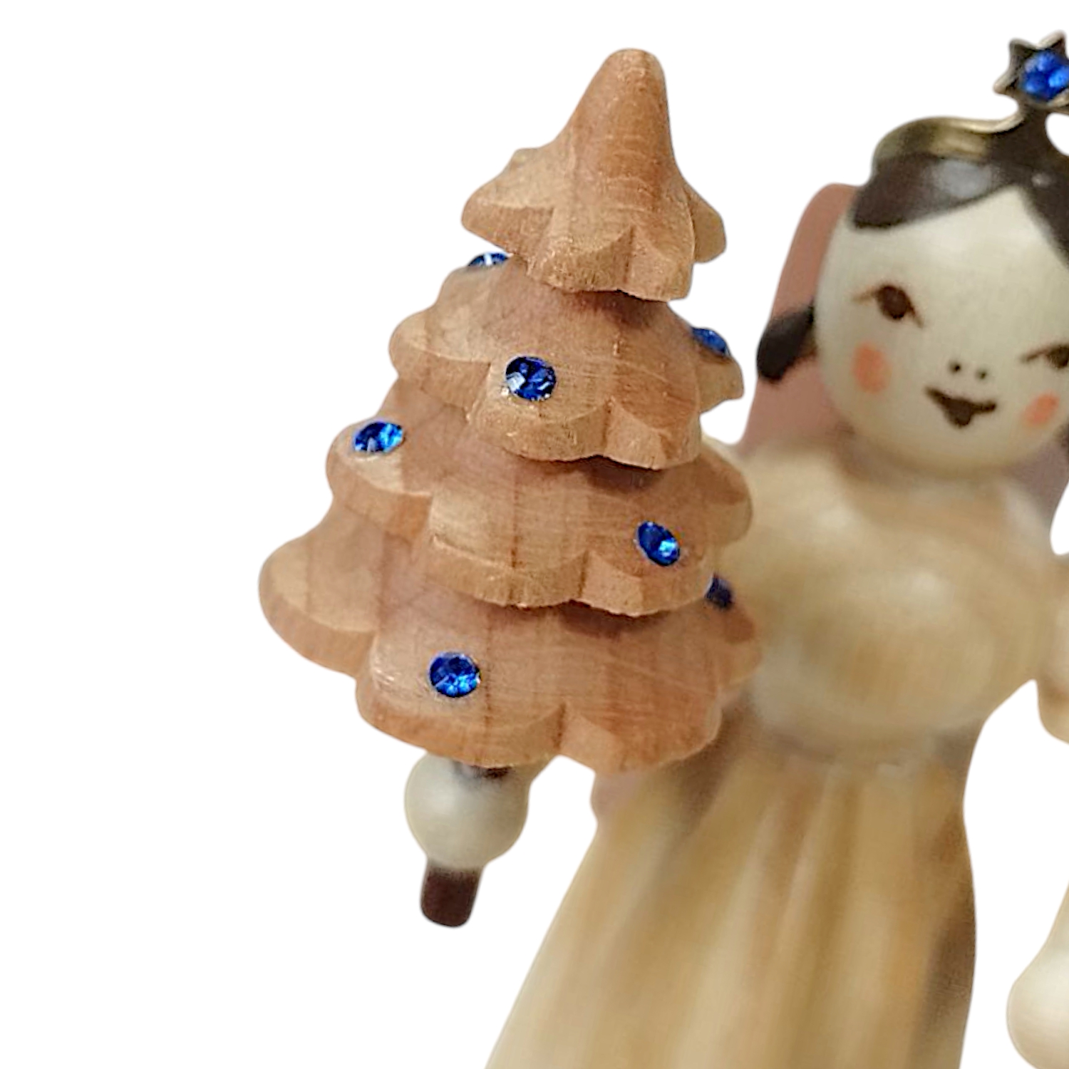 Blank Faltenlangrockengel mit Bäumchen und Preciosa-Kristallen