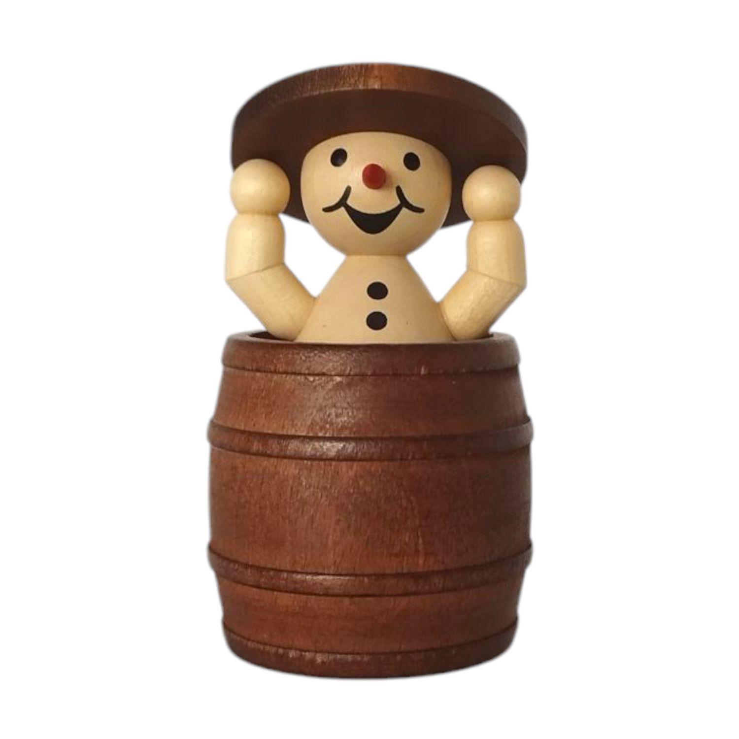 Schneemann Junior im Fass mit Deckel