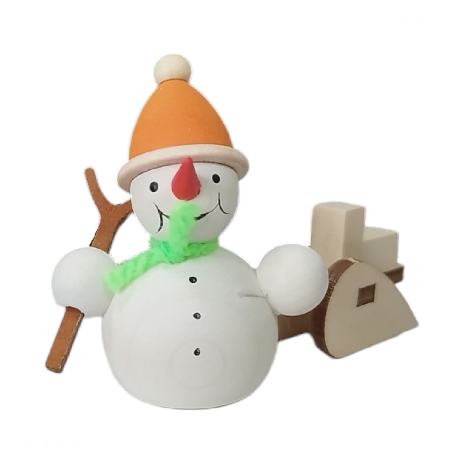 Schneemann mit Schlitten