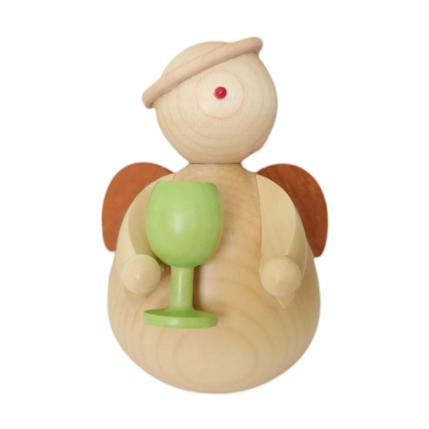 Engel mit Weinkelch grün, modern