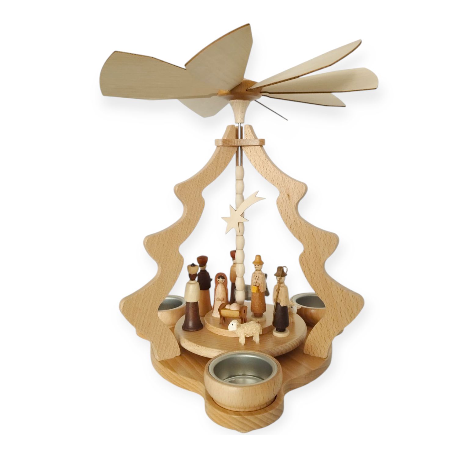 Teelichtpyramide Christi Geburt