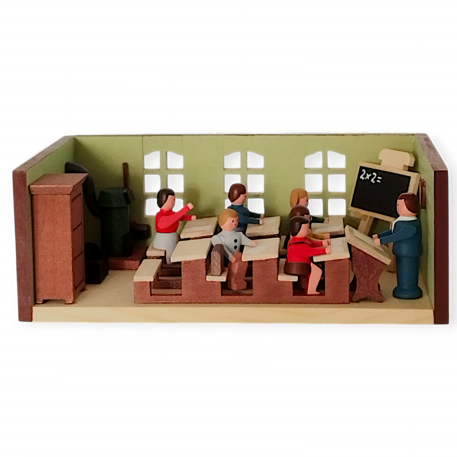 Miniaturstube Schulstube mit Lehrer