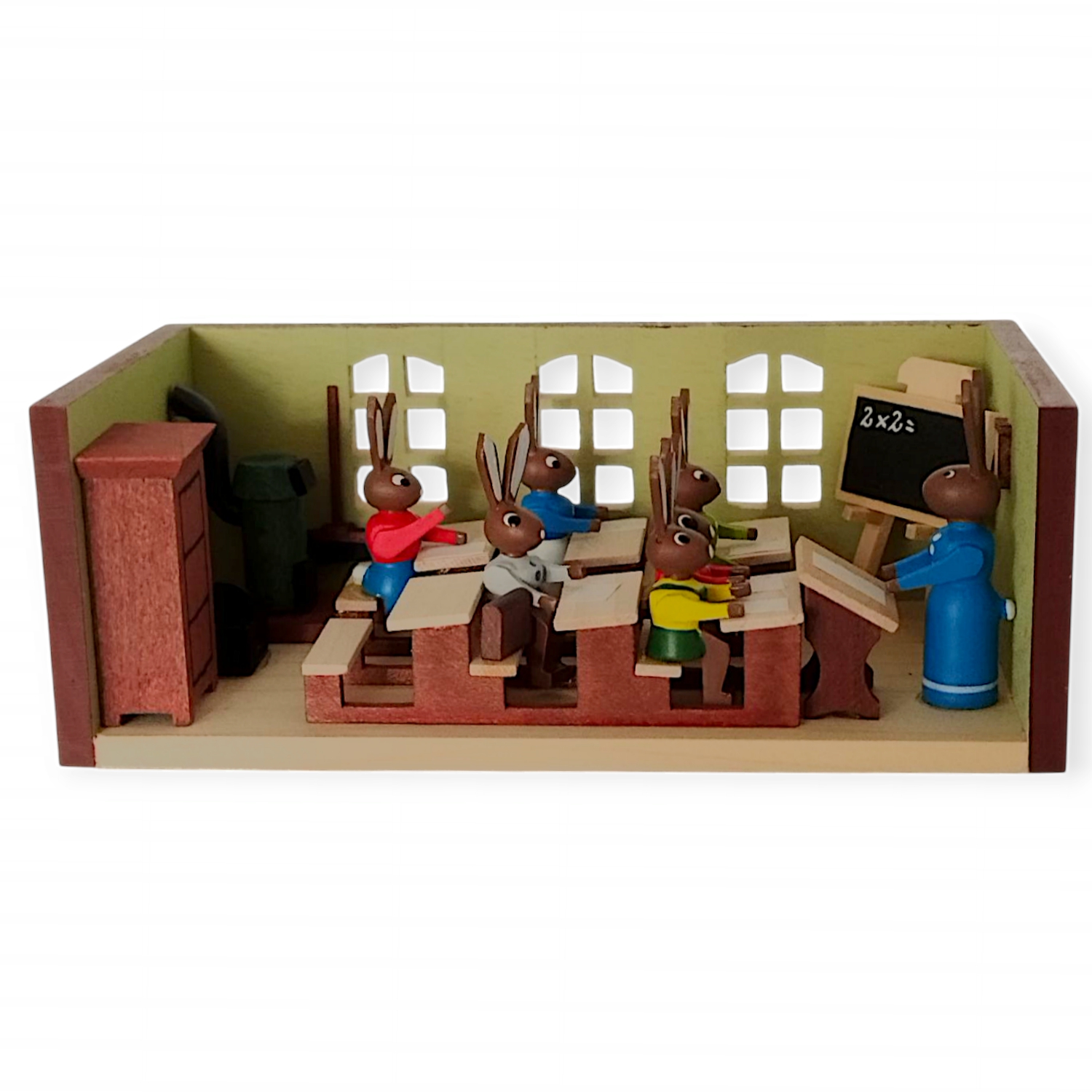 Miniaturstube Hasenschule mit Lehrerin